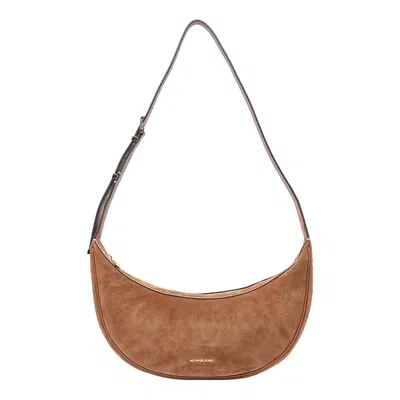 Michael Michael Kors Avra Medium Logo Shoulder Bag In Beige