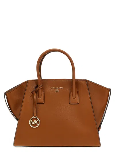 Michael Michael Kors Avril Leather Handbag In Brown