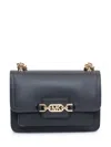 Michael Michael Kors Heather Super-small Leather Shoulder Bag In Black