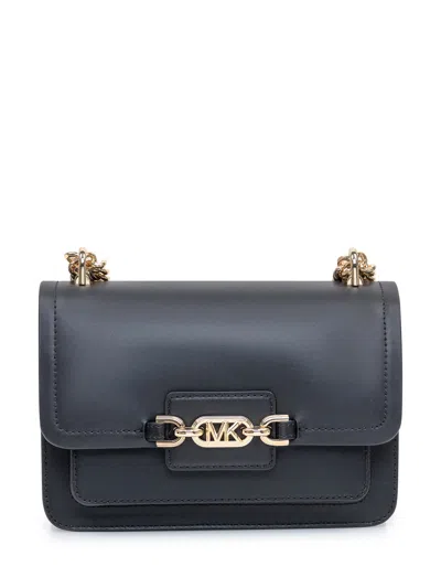 Michael Michael Kors Heather Super-small Leather Shoulder Bag In Black