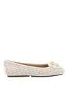 Michael Michael Kors Jilly Womens Faux Leather Slip-on Ballet Flats In Cream