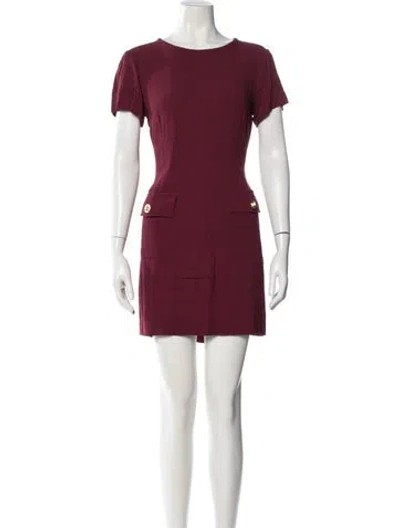 Pre-owned Michael Michael Kors Bateau Neckline Mini Dress In Burgundy