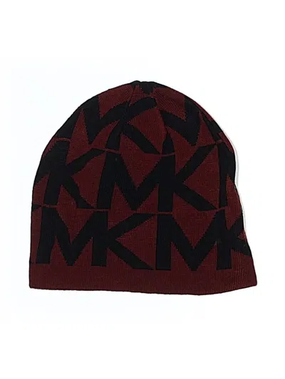 Pre-owned Michael Michael Kors Beanie Hat In Burgundy