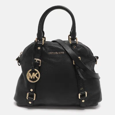 Pre-owned Michael Michael Kors Bedford Black Leather Satchel
