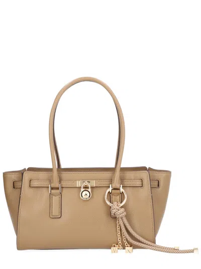 Michael Michael Kors Beige Cow Leather Handbag In Brown