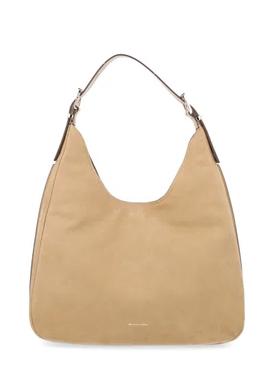 Michael Michael Kors Beige Cow Leather Shoulder Bag In Brown