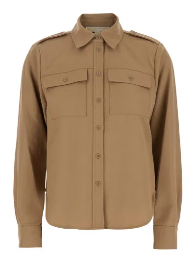 Michael Michael Kors Fitted Army Shirt In Beige