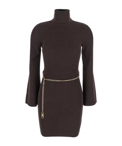 Michael Michael Kors Beltd Mini Dress In Black