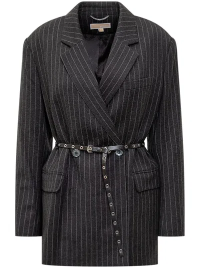 Michael Michael Kors Belted Blazer In Black