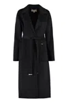 Michael Michael Kors Double Breasted Trench Coat In Black