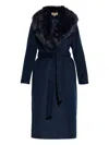 Michael Michael Kors Belted Coat In Blue