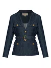 Michael Michael Kors Long-sleeved Denim Jacket In Blue