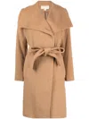 Michael Michael Kors Belted Double-breasted Coat In Brown