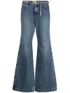 Michael Michael Kors Belted High-rise Flared Jeans In Blue