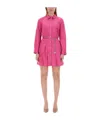 Michael Michael Kors Belted Mini Shirt Dress In Pink