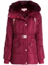 Michael Michael Kors Belted Puffer Coat In Red