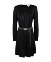Michael Michael Kors Michael By Michael Kors Black Jacquard Mini Dress In Black