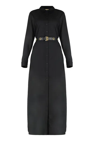 Michael Michael Kors Belted Shirtdress In Black