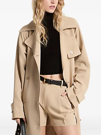 Michael Michael Kors Belted Trench Coat In Neutral