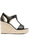 Michael Michael Kors Berkley 70mm Wedge Sandals In 黑色