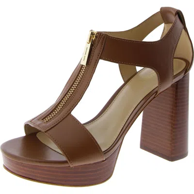 Michael Michael Kors Berkley Mid Womens Leather Open Toe Block Heel In Multi