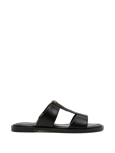 Michael Michael Kors Berkley Zip Leather Sandals In Black
