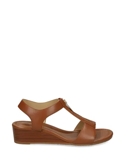 Michael Michael Kors Berkley Zip Leather Sandals In Brown
