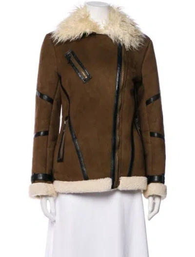 Pre-owned Michael Michael Kors Biker Jacket In Brown