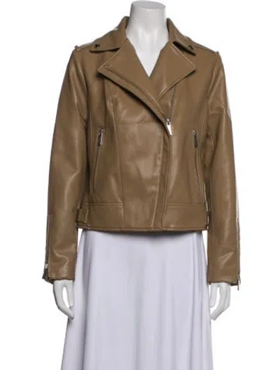 Pre-owned Michael Michael Kors Biker Jacket In Brown