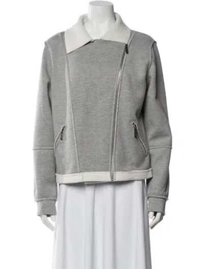 Pre-owned Michael Michael Kors Biker Jacket In Gray