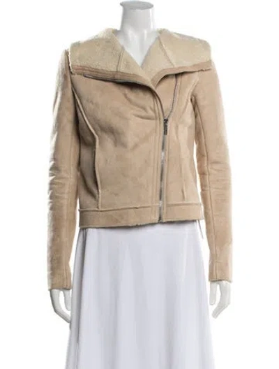 Pre-owned Michael Michael Kors Biker Jacket In Metallic/neutrals