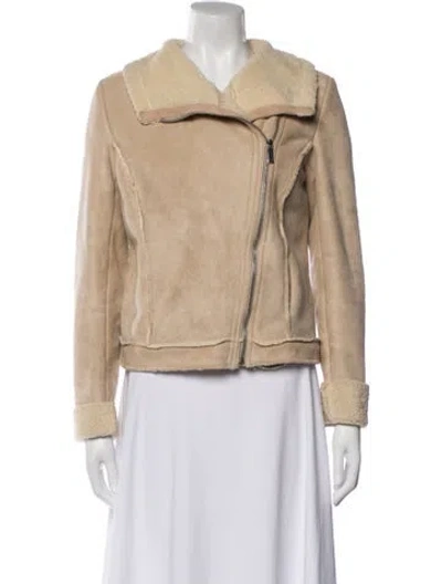 Pre-owned Michael Michael Kors Biker Jacket In Neutral