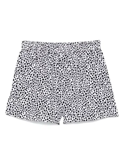 Michael Michael Kors Black And White Shorts With Stains In Multi