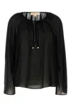 Michael Michael Kors Michael By Michael Kors Black Georgette Blouse