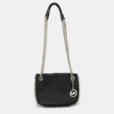 Pre-owned Michael Michael Kors Black Leather Chelsea Chain Shoulder Bag
