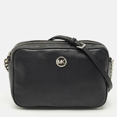Pre-owned Michael Michael Kors Black Leather Fulton Shoulder Bag