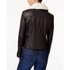 MICHAEL MICHAEL KORS MICHAEL MICHAEL KORS BLACK LEATHER JACKET WITH SHEARLING COLLAR
