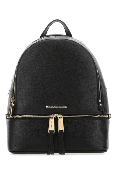 Michael Michael Kors Black Leather Medium Rhea Backpack