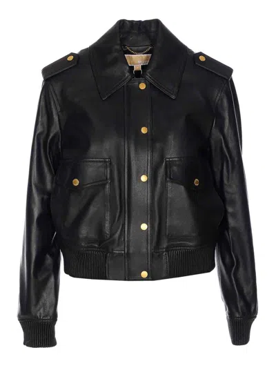Michael Michael Kors Black Leather Moto Jacket