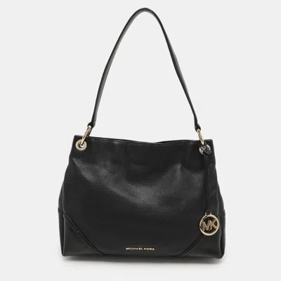 Pre-owned Michael Michael Kors Black Leather Nicole Hobo