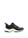 MICHAEL MICHAEL KORS BLACK LEATHER ORION TRAINER SNEAKERS