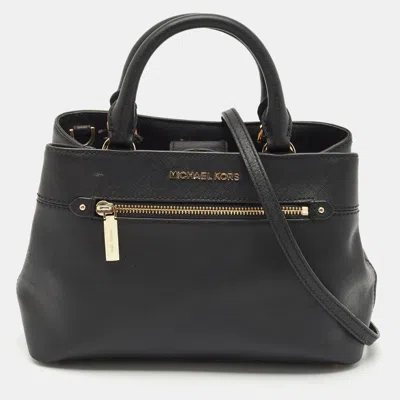 Pre-owned Michael Michael Kors Black Leather Small Hailee Satchel