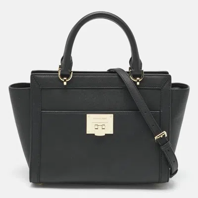 Pre-owned Michael Michael Kors Black Leather Tina Tote