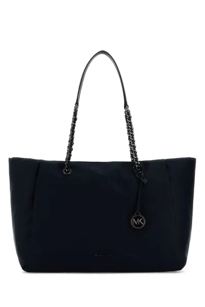 Michael Michael Kors Black Nylon Large Georgia Shopping Bag In Navy