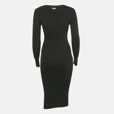 Pre-owned Michael Michael Kors Black Rib Knit Bodycon Dress Xs