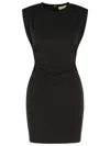 Michael Michael Kors Gathered-detail Short Dress In Black