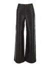 Michael Michael Kors Black Pants With Belt Loops In Leather Woman