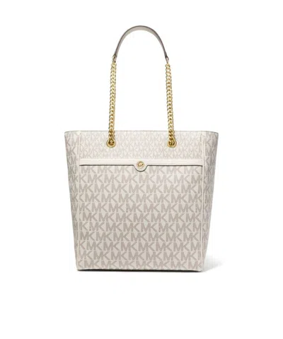 Michael Michael Kors Blaire Monogram Tote In White