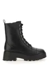 Michael Michael Kors Womens Zipper Leather Combat & Lace-up Boots