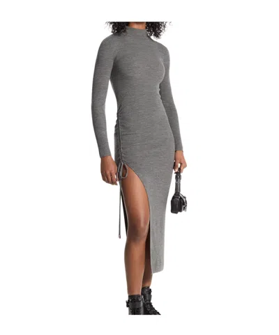Michael Michael Kors Blended Knitted Dress In Gray